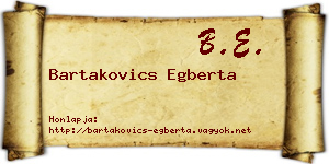 Bartakovics Egberta névjegykártya